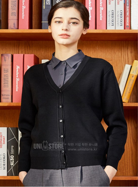 여성 V-neck 겨울용 가디건 (2color)